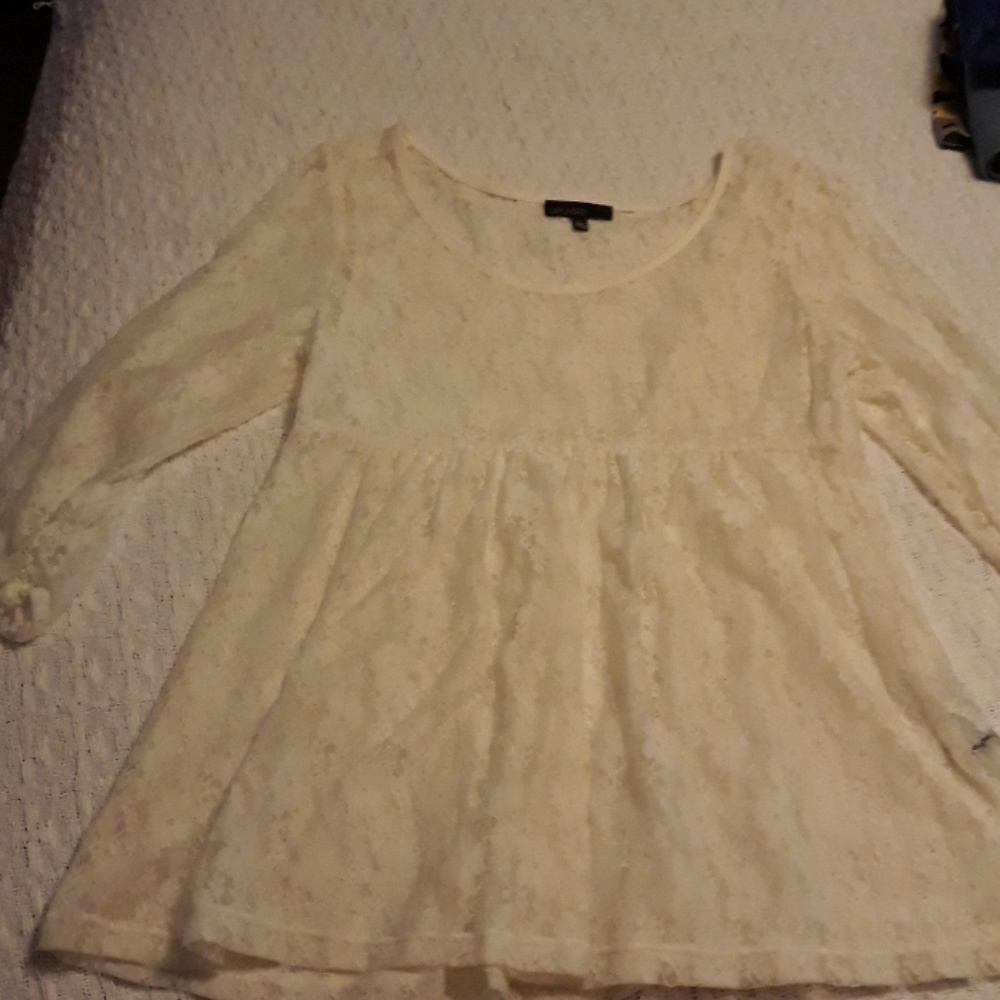 White lace shirt